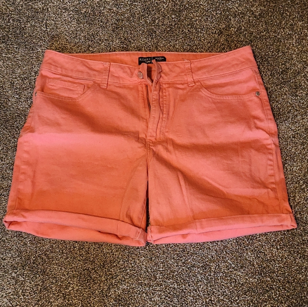 Riders by Lee Jean Shorts Mid Rise Womens Sz 16 Cotton Blend Denim